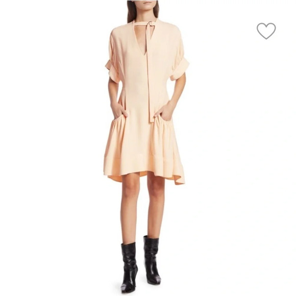 PROENZA SCHOULER Cream Gathered Crepe Dress from SAX 5th AVE girlcore feminine - Picture 2 of 16